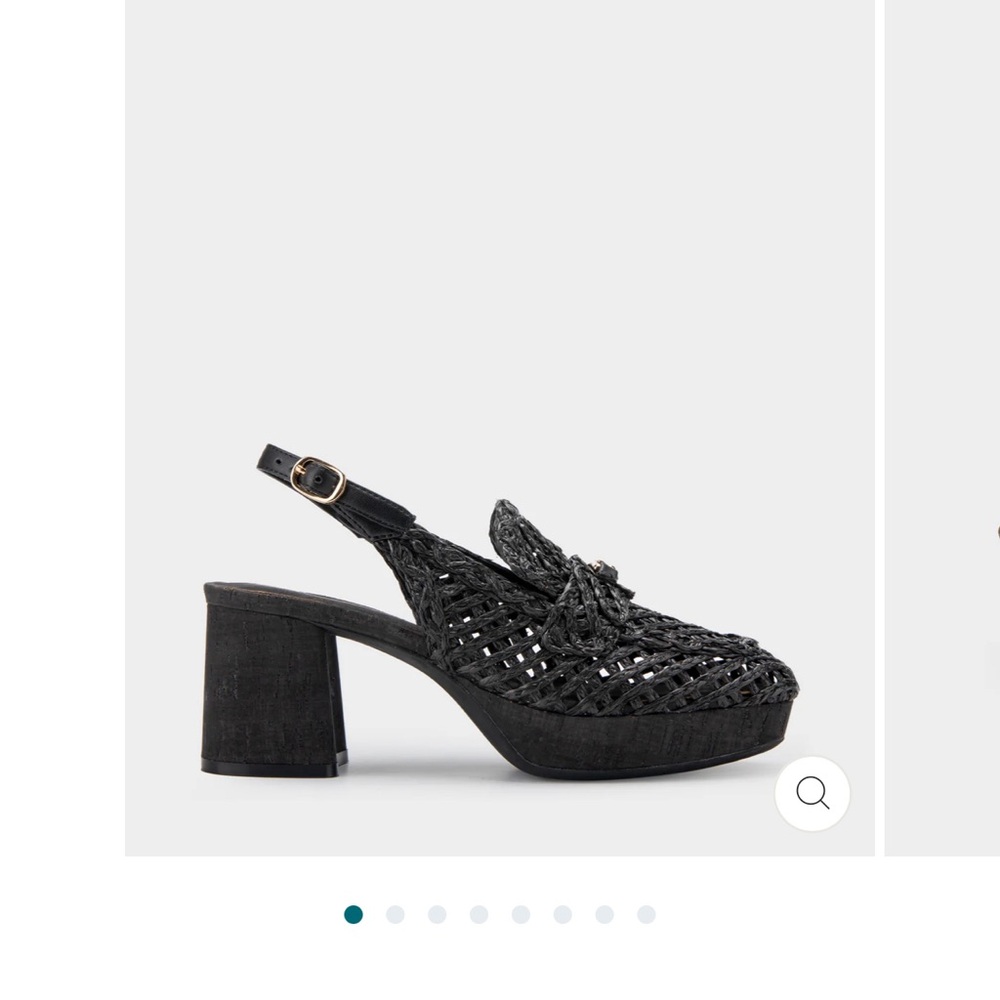 Aerosoles Comfortable Women's Platform Slingback in Black Raffia Fabric